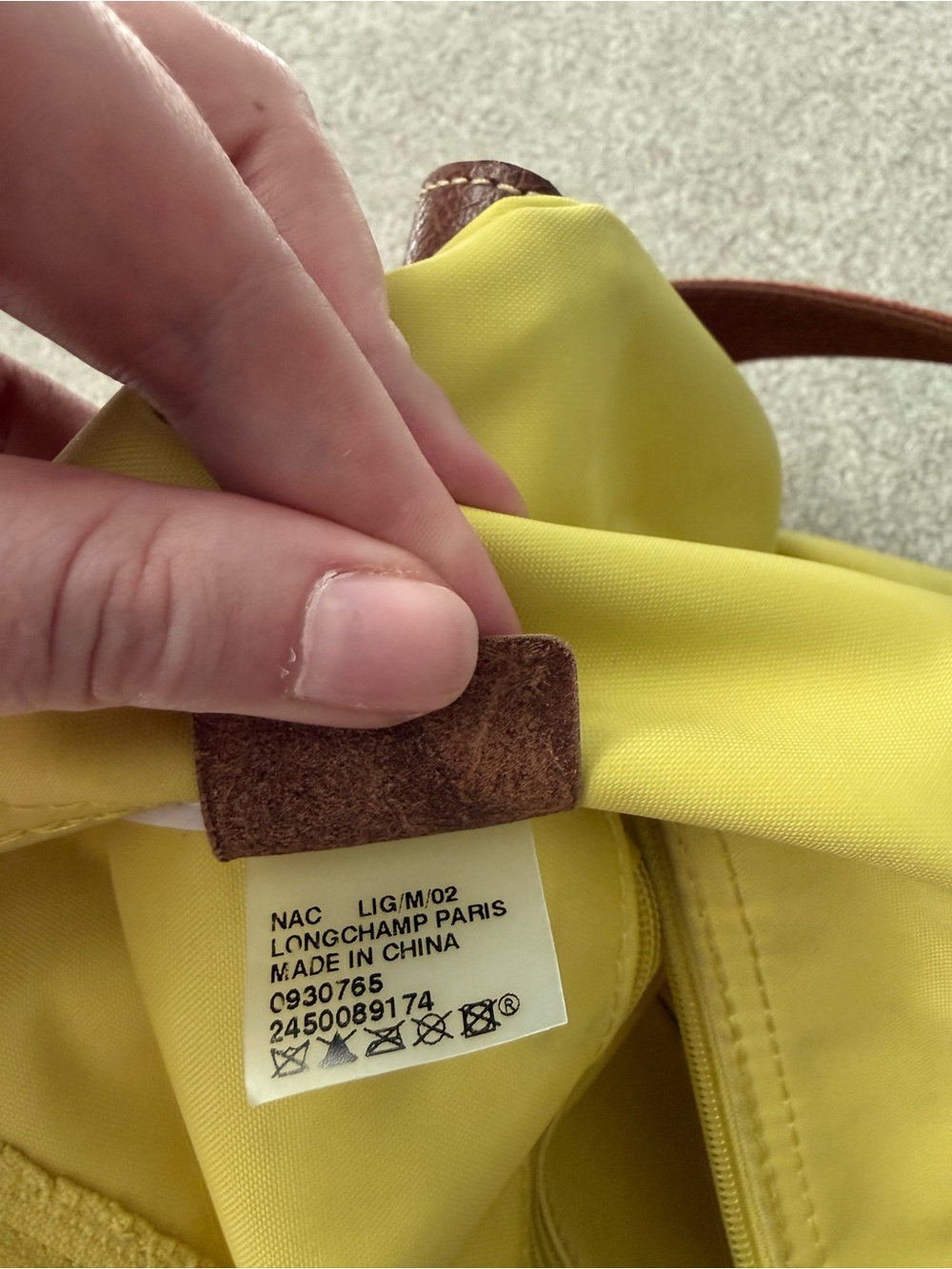 Yellow Shoulder Tote Bag with Brown Strap - Picture 12 of 14